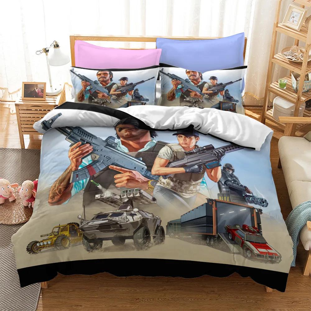 Comforter Game Grand Theft Auto V Bedding Set Boys Girls Twin Queen Size Bed Kids Adult Home Textileextile