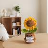 Handmade Crochet Sunflower with Card Positive Knitted Flower Inspirational Cheer Up Crochet Orange Tree Creative for Desktop