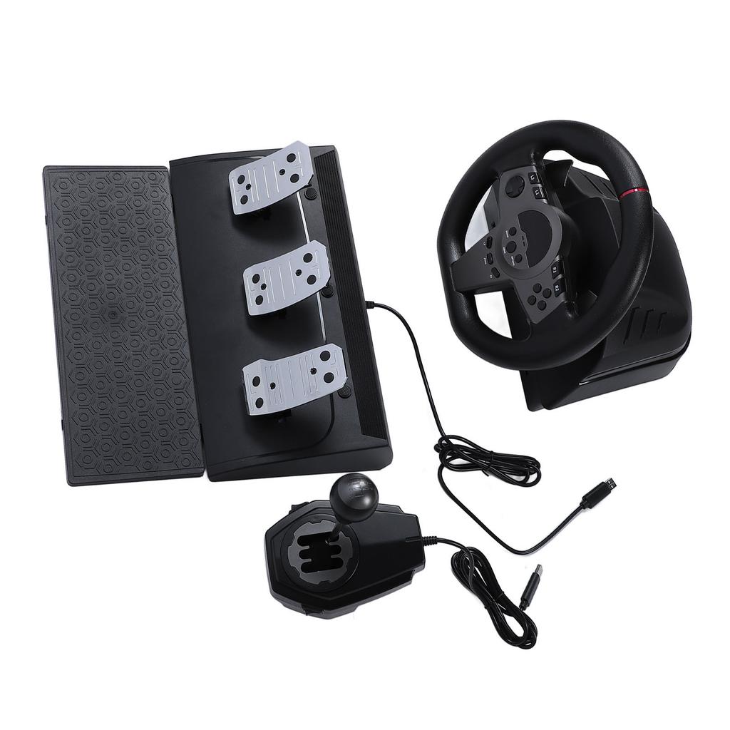 Gaming Steering Wheel with Pedal Shifter Dynamic LED Feedback 270 Degree Racing Wheel for Switch