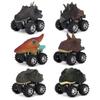 Set Of 6 Dinosaur Model Boomerang Cars Vibrant Mini Toy Gift For Kids
