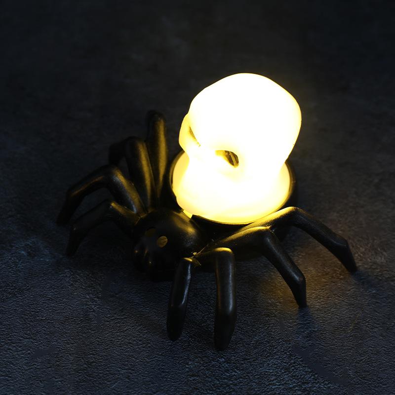 Halloween Spider Candle Light LED Plastic Candle Glowing Light Atmosphere Decoration Props Night Light