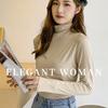 Women's Modal Turtleneck Undershirt Long Sleeve T-shirt Spring Autumn Winter Solid Color Stretch Tight Top
