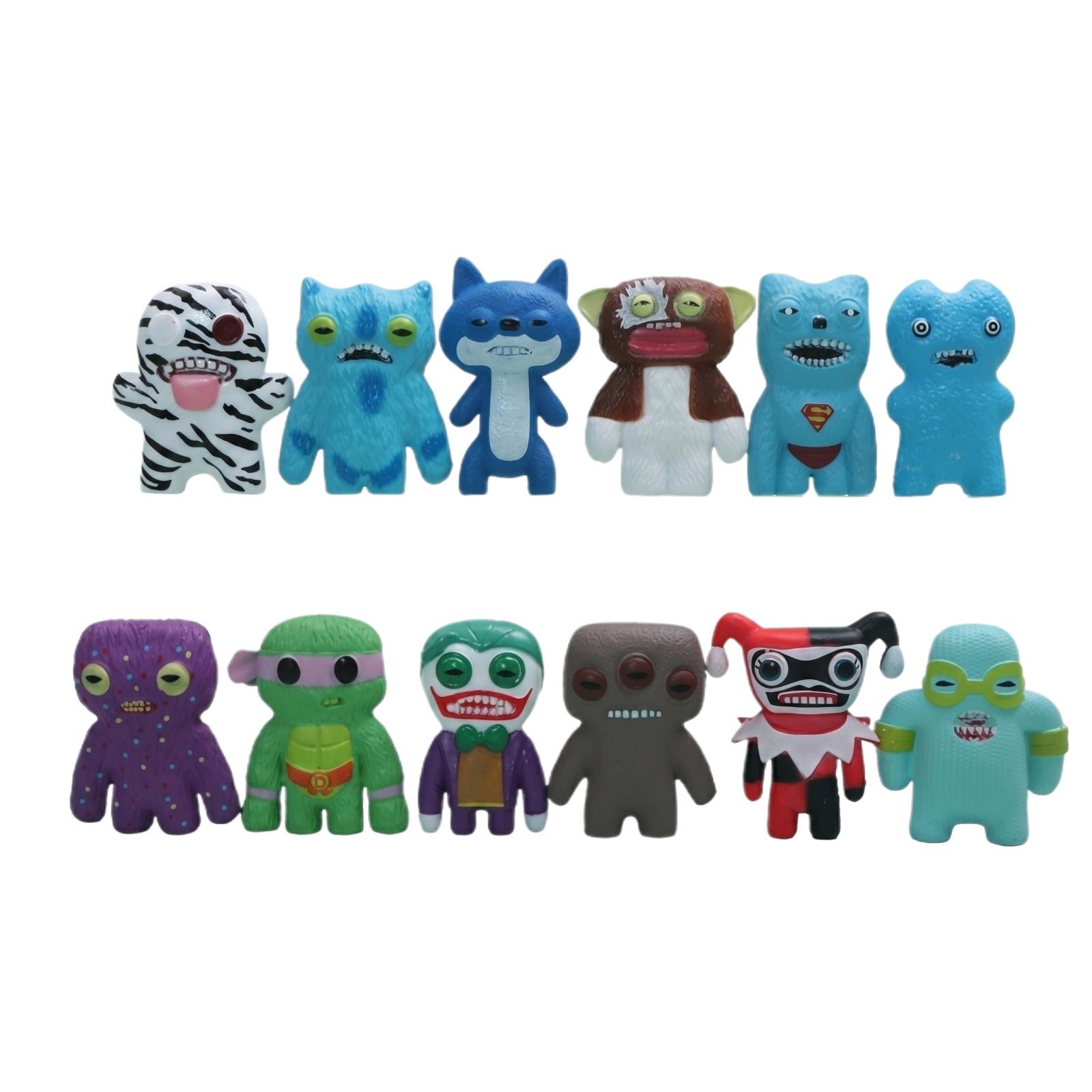

Set of 12 Miniature Monster Figurines Collectible Toy Figures with Various Designs and Expressions for Display and Collection One Size