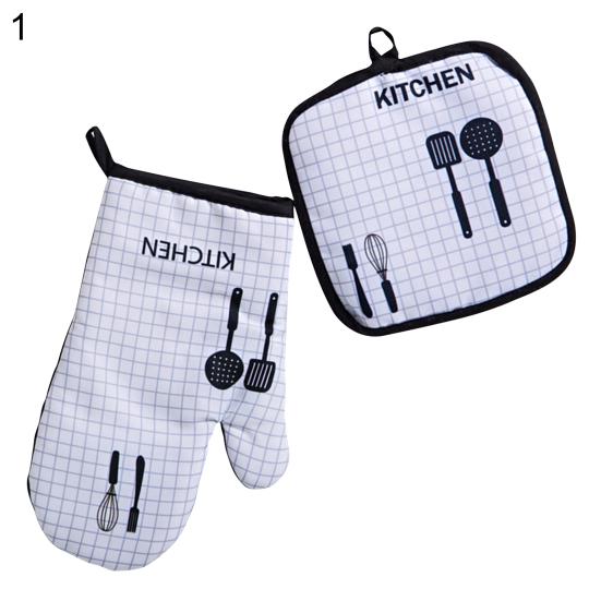 Köperbindung Dick Mikrowellen-Backhandschuh Rechts Hitzebeständiger Fäustling mit Topflappen