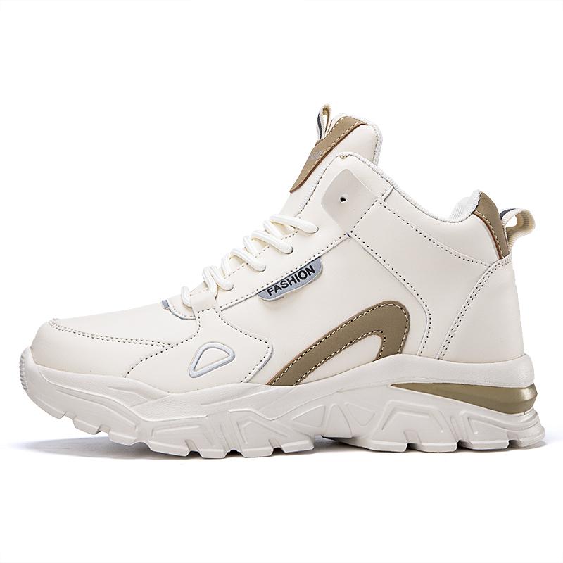 

35-42 Четыре сезона Толстая подошва и Увеличенная высота Женская обувь Спортивная повседневная обувь Большой размер Микрофибра Кожа Водонепроницаемая Спортивная обувь 41 бежевый