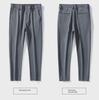 Men's Korean Style Slim Ice Silk Nine-Point Trousers - Soft, Trendy, Slightly Elastic, All-Match Casual Trousers
