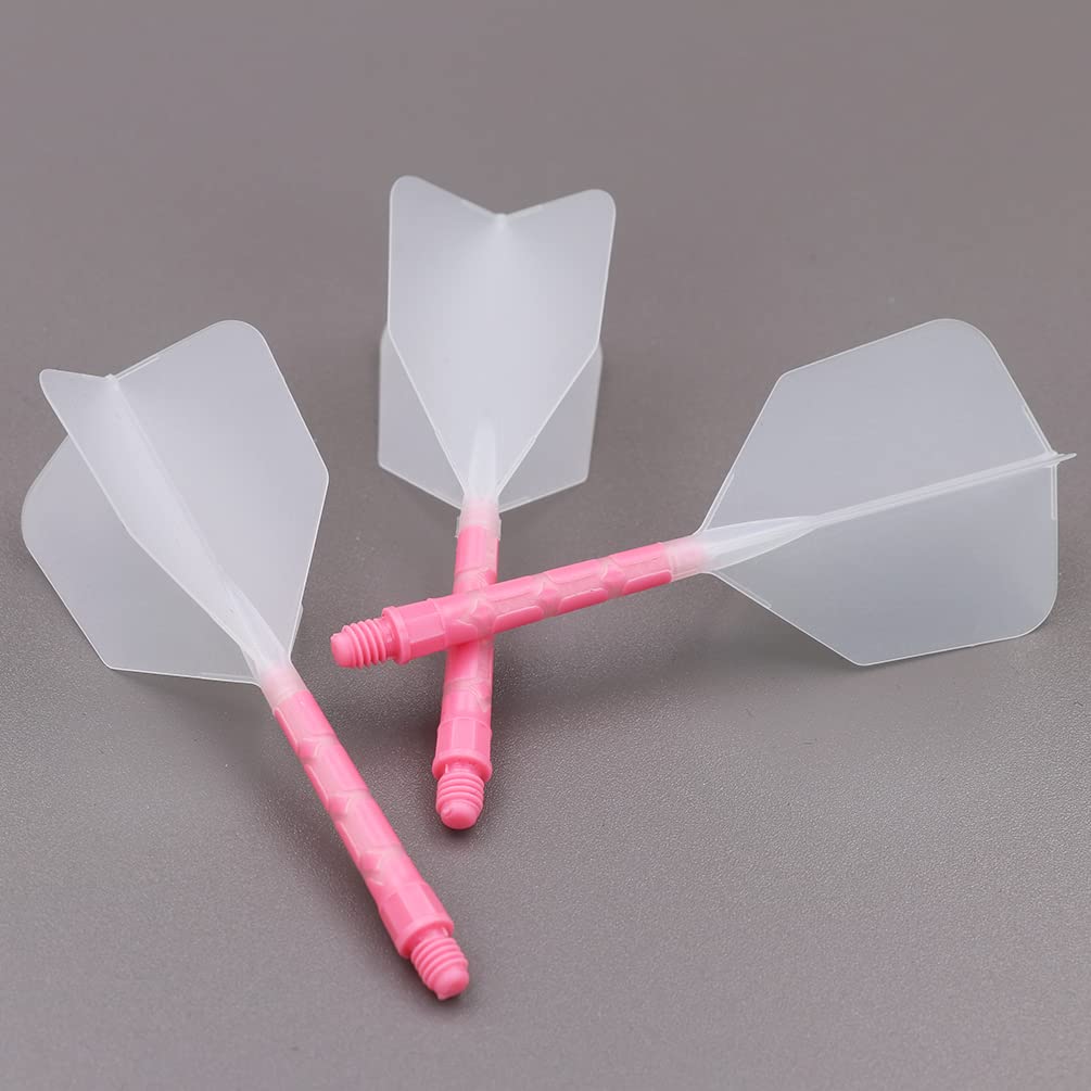 CUESOUL ROST T19 Integrated Shaft Big Wing Clear Flight Pink Large Set of 3 Flight, Shape, Two-Tone Color, + Shaft, Size, (CS-AK579-3L)