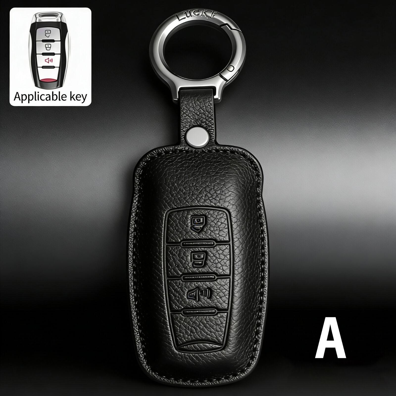 

Genuine Leather Keychain Motorcycle Case For Great Wall Haval Jolion 2022 H6 H7 H4 H9 F5 F7 F7X F7H Key Caps Holder Accessories