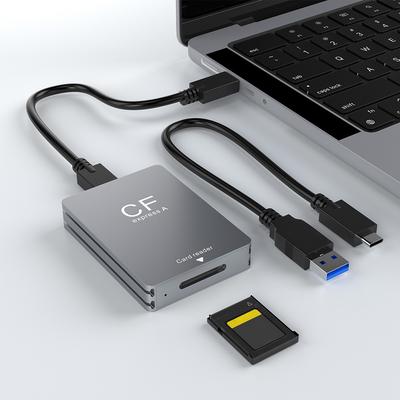 CFexpress Type A Card Reader USB 3.2 10Gbps CF Express Card Reader Type A Adapter with USB C To USB C/USB A Cable for SLR