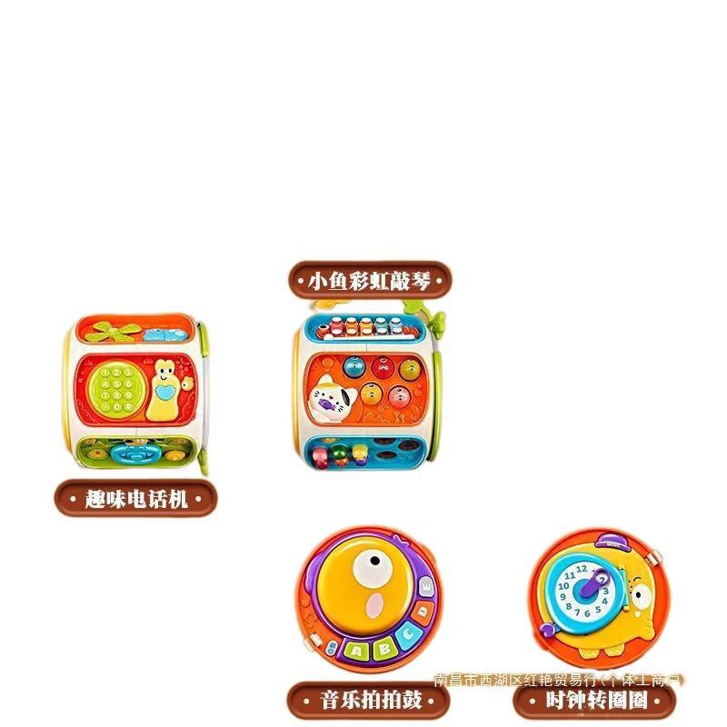 Baby Hand Drum Toy 0 1 Year Old 7 Baby 8 Months 3 9 6 Music Early Education Hexahedron Pat Drum