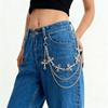 Cross-Border Hip-Hop Punk Star Pendant Tassel Metal Waist Chain