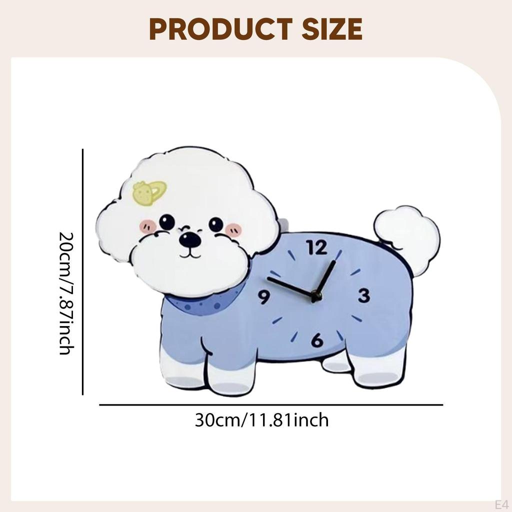 Bichon Frize Wall Clock Decorative Silent Ornament for Kitchen Kids Room