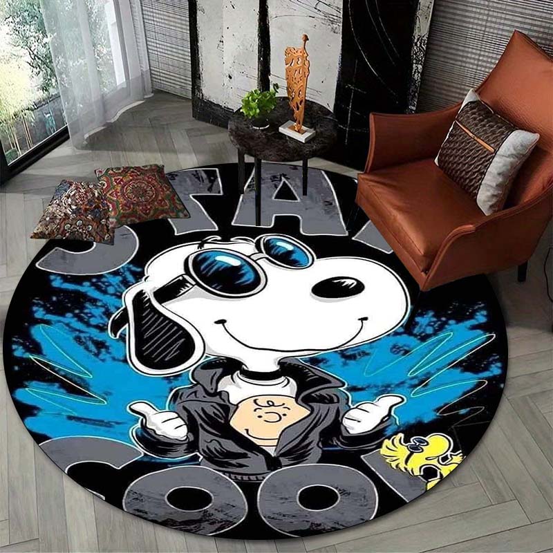 Lucky Red Rose Printed Round Carpet Anti Slip and Easy To Clean Ideal Carpet for Home or Vacation Homes Durable and Affordable