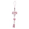 Bear Bowknot Bead Pendant Phone Charm Hangings Rope Sweet Phone Chain Strap Bag Decoration Lanyard Keychain Accessory
