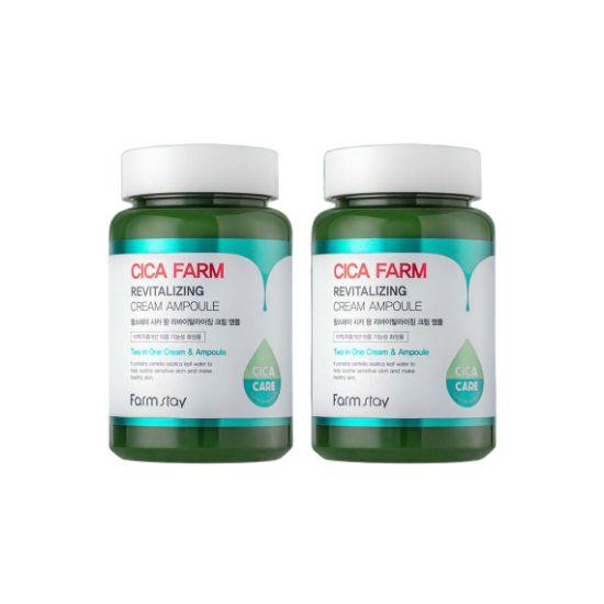 Farmstay Cica Farm Revitalizing Cream Ampoule Soothing & Hydrating Intensive Care 250ml × 2pcs Set