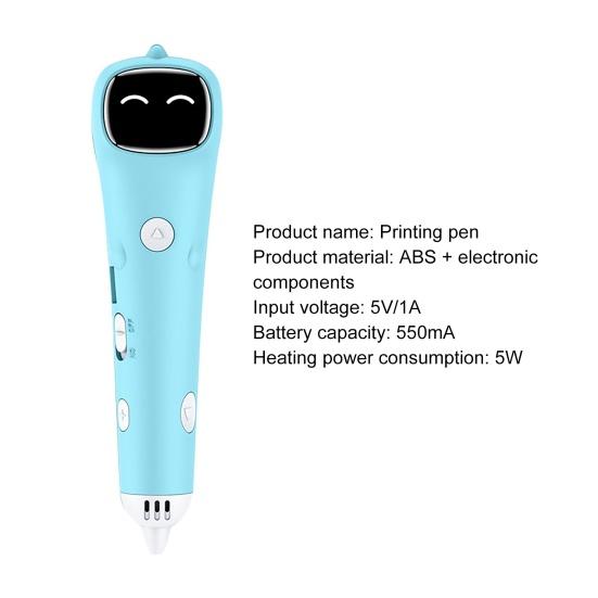3D Printing Pen Low Temperature Rechargeable DIY Children Wireless 3D Crafting Doodler for