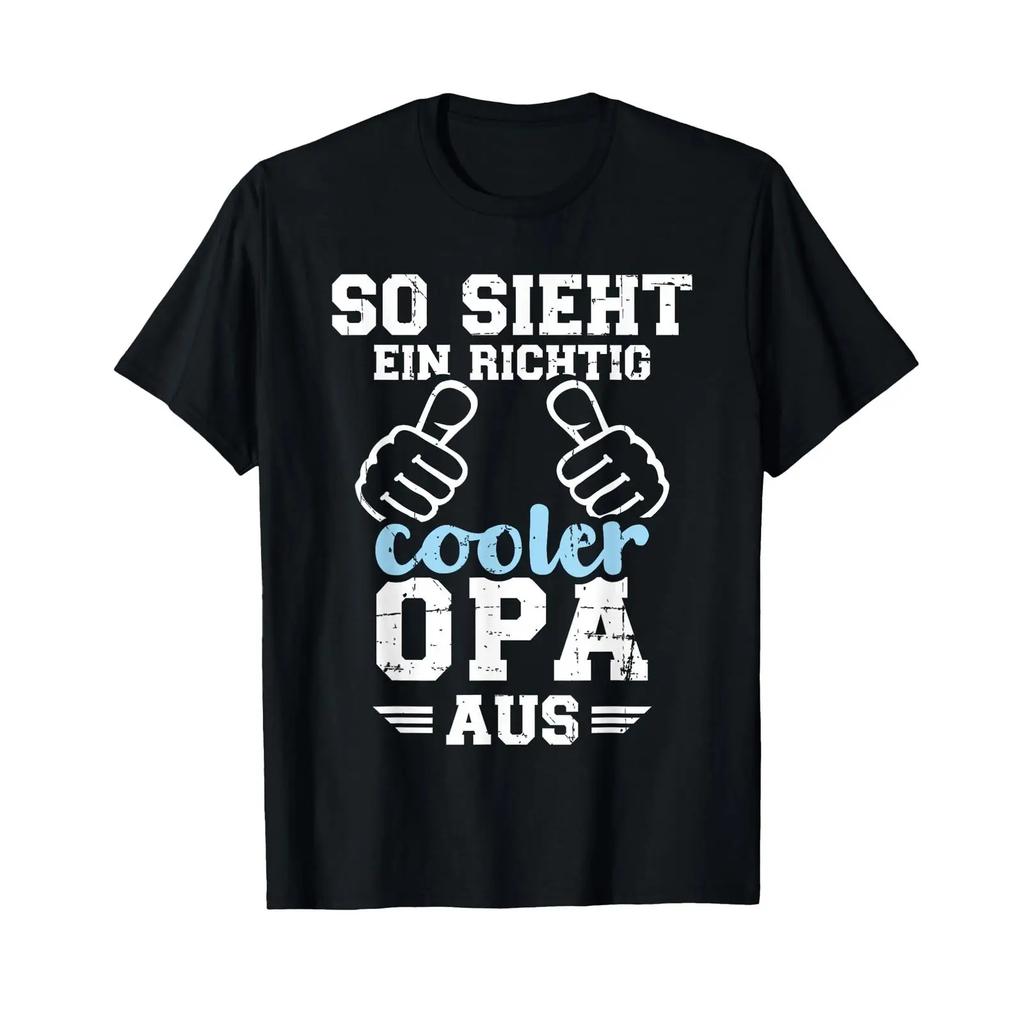 So Sieht Ein Richtig Cooler Opa Aus T Shirt Vintage Comfortable Fashion Versatile Streetwear Casual Slightly Soft