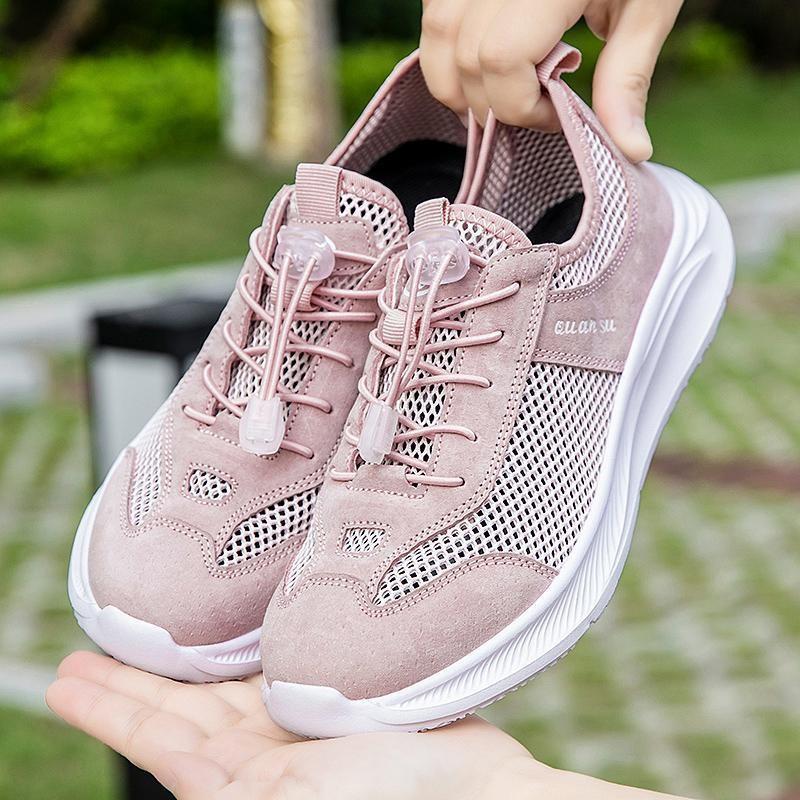 2025 summer new hollow breathable mother shoes light elderly shoes comfortable middle-aged and elderly casual mesh women's shoes