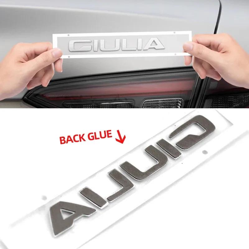 3D ABS Car letter Badge Sticker Logo Rear Trunk Emblem Auto Accessories For Alfa Romeo 147 156 Q2 Q4 Ti Veloce Giulia Stelvio fw6