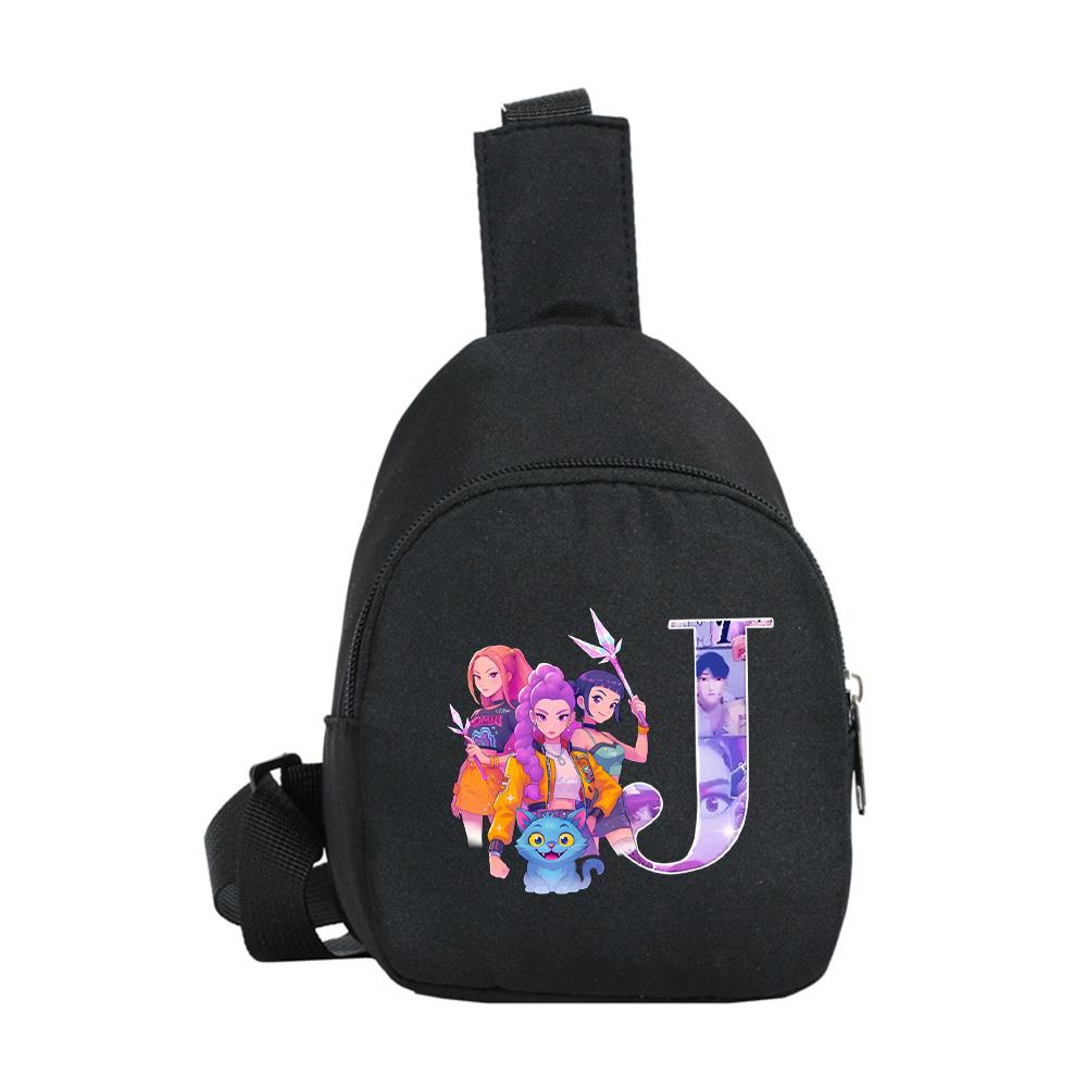 Kreslený 26 Anglické Písmeno K-Pop Lovci Démonov Potlačený Kawaii Hrudný Vak pre Chlapca Dievča Taška cez Rameno Študent Prenosná Crossbody Taštička Vianočný Darček