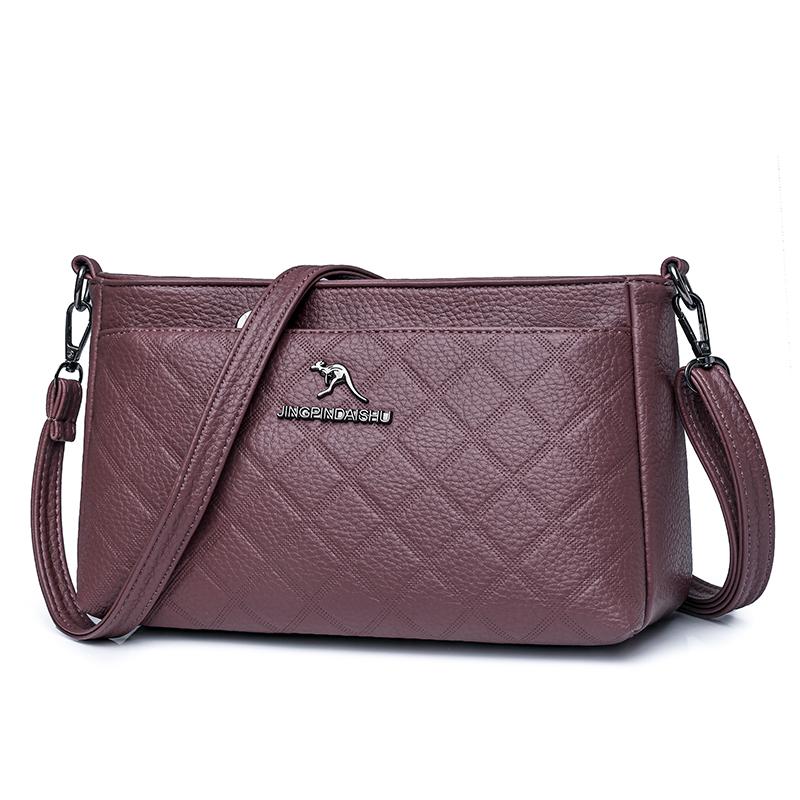 Umhängetasche Mittleren Alters Mutter Tasche Damen Weiches Leder Große Kapazität Mehrschichtige Umhängetasche Handytasche