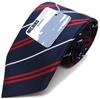[Michiko London] Brand Necktie, Made in Japan, 100% Silk, Jacquard Weave, Regimental Stripe (Pattern A: Red)