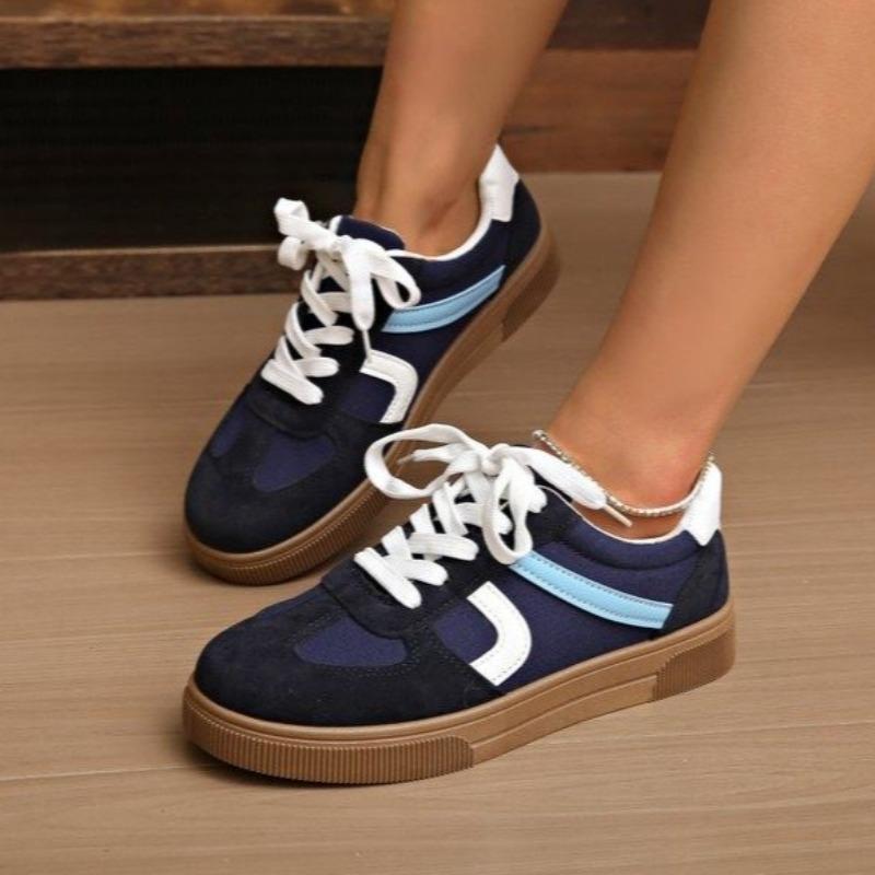 

Fashion Women Tennis Sneakers 2025 New Flats Fashion Mixed Colors Lace-up Vulcanized Shoes Spring Autumn Woman Outdoor Trainers Footwear 36 синий