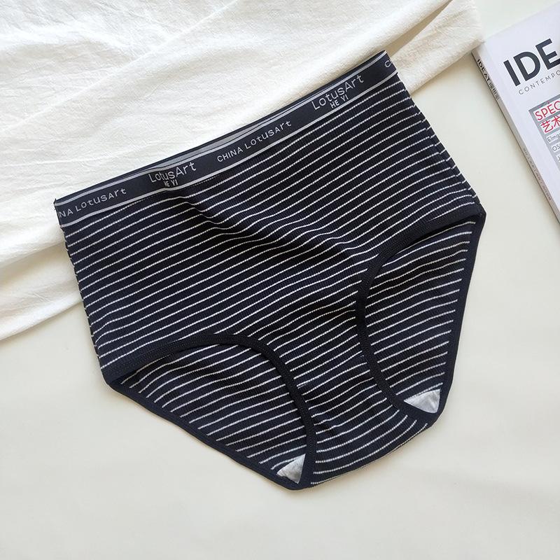 

Женские трусики больших размеров с резьбой, хлопковое нижнее белье, треугольные трусики, трусики с высокой талией L чёрный