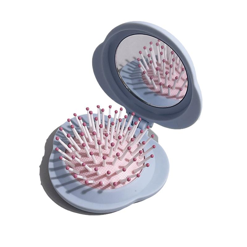 

Портативная мини-расческа для волос с зеркалом, парикмахерская, маленькая массажная складная расческа 2-в-1 с воздушной подушкой
