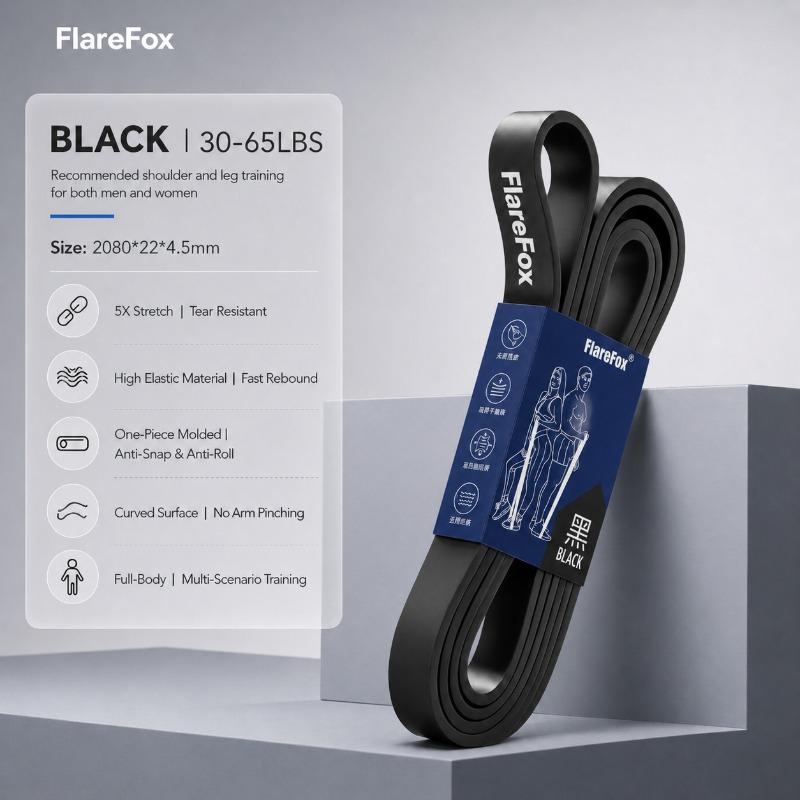 FlareFox Multiple Resistance Bands Set Pull-up Assist Straps Strength Agility Training Handy Gym Equipment for Home CrossFit 3