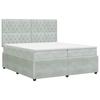 Box Spring Bed with Mattress Light Grey 200 X 200 Cm Velvet