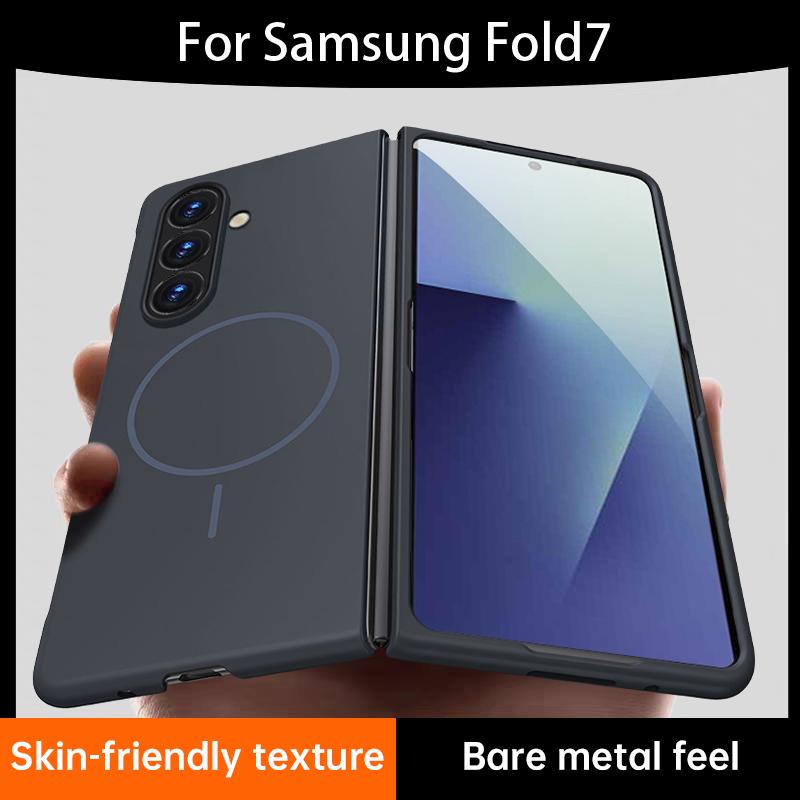

Ультратонкий Магнитный Чехол ForMagsafe Для Samsung Galaxy Z Fold7 Fold6 Fold5 Fold4 Ощущение Кожи Без Рамок Жесткий ПК Защитная Крышка Galaxy Z Fold6 темно-серого