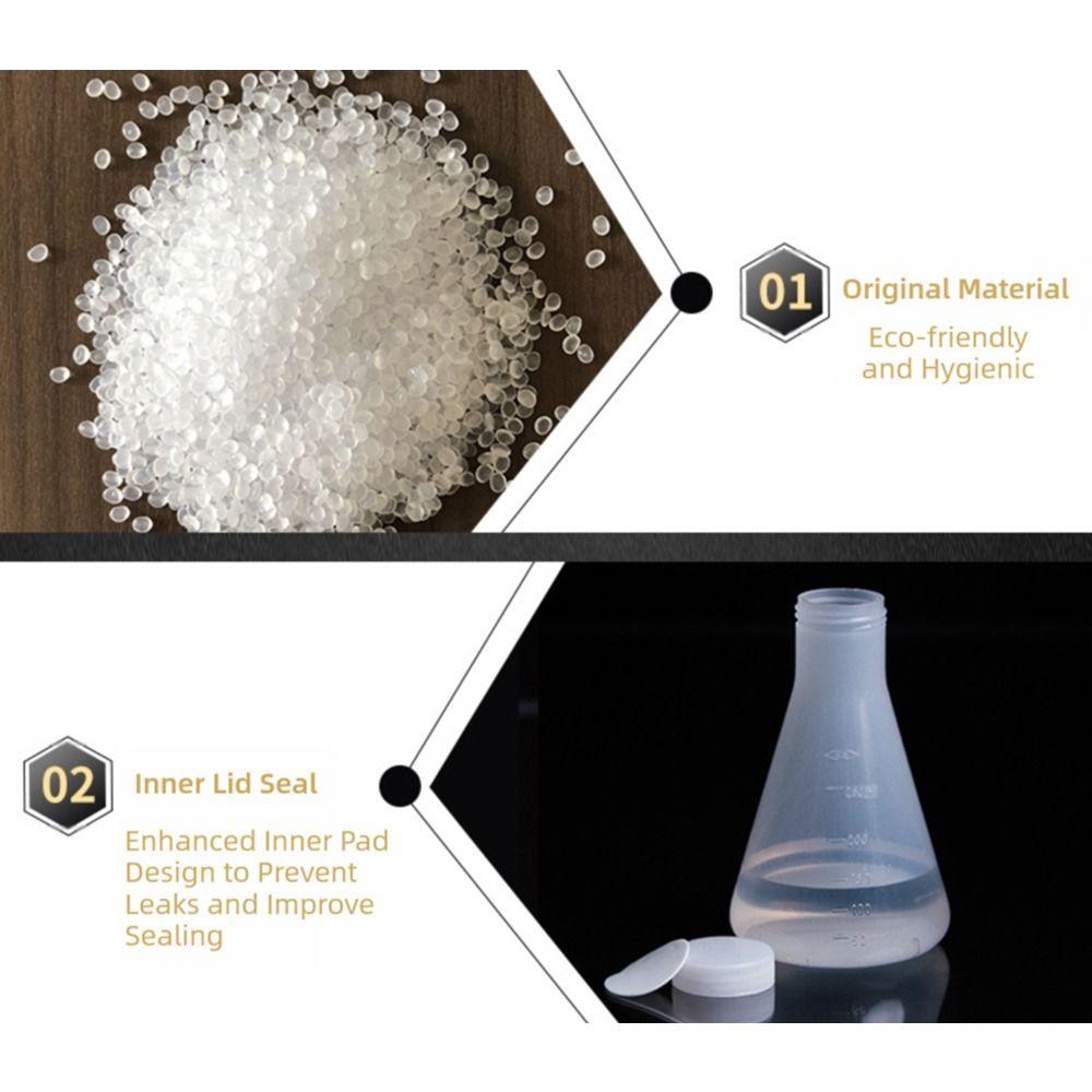 50ml/100ml/250ml/500ml Plastic Erlenmeyer Flask Plastic Graduated Beaker  Lab Use