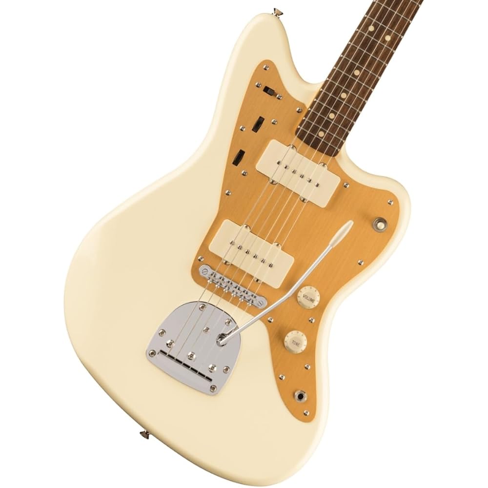 Squier by Fender Electric Guitar J Mascis Jazzmaster®, Laurel Fingerboard, Vintage White with Sof...