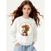 Kids Sweatshirt, Casual Sweatshirt Printed Round Neck Pullover, Cute Cookie Tea Time Character, Autumn and Winter,Comfortable Warm Fashion Printed Top