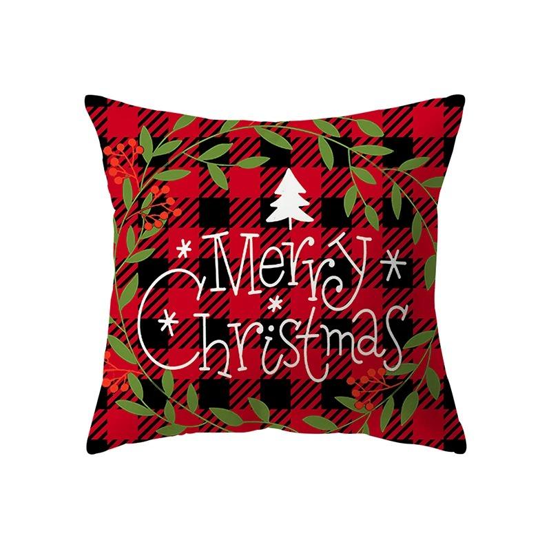 Christmas Decoration Theme Cartoon Print Pattern Cushion Cover For Home Living Room Sofa Pillow Cover