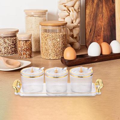 3 Pieces Seasoning Storage Canister, Sugar Container Box, Jar Stylish Simple Condiment