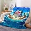 1pc Shark Jeff Throw Blanket Soft Flannel, Cozy All Season Polyester Perfect for Home, Office