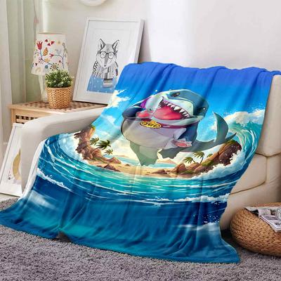 1 Stück Haifisch Jeff Kuscheldecke Weiches Flanell, Gemütlich für Alle Jahreszeiten Polyester Perfekt für Zuhause, Büro