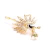 European & American Rhinestone Enamel Dancing Girl Brooch with Five-Petal Flower - Fashionable Clothing Accessory
