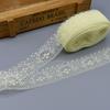 10 Iarde Nastro di Pizzo Bianco 4cm Guarnizione di Pizzo Ricamato Fai da Te per Cucito Decorazione Tessuto di Pizzo Africano Applicazione di Pizzo