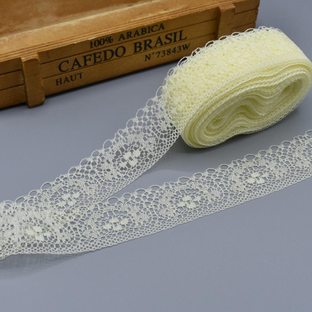 10 Iarde Nastro di Pizzo Bianco 4cm Guarnizione di Pizzo Ricamato Fai da Te per Cucito Decorazione Tessuto di Pizzo Africano Applicazione di Pizzo