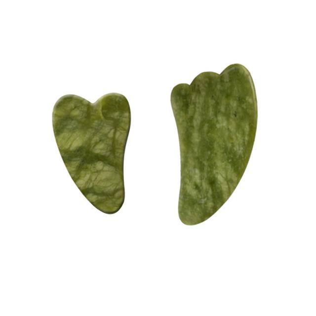 

2pcs Natural Xiuyan Jade Stone Roller Gua Sha Board Set Gouache Scraper Acupuncture Spa Facial Scraping Massager Beauty Tools