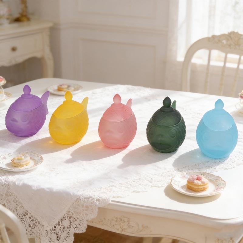 Delicate Fish Themed Glass Jar With Tight Seal Suitable For Storing Sweets Spices Or Office Supplies 16cm Size