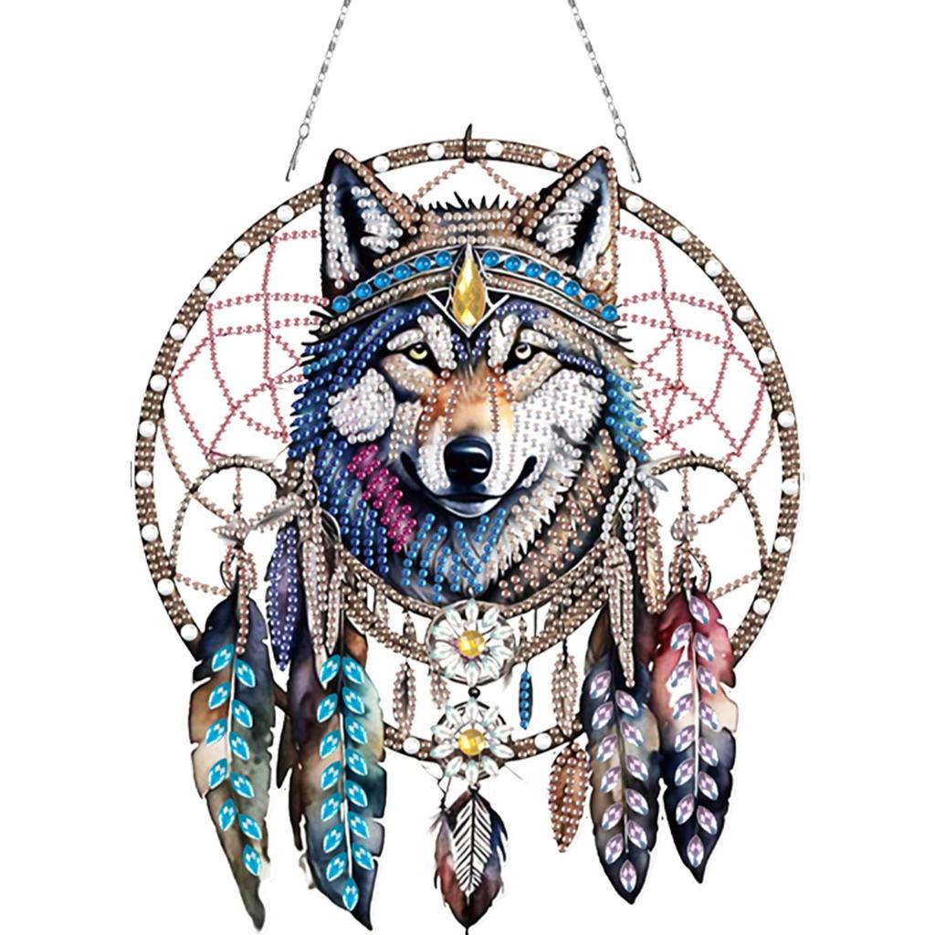2D Flat DIY Diamond Painting Set Rhinestone Diamond Art Window Pendants Diamond Art Pendant DIY Home Decor Hanging Charm