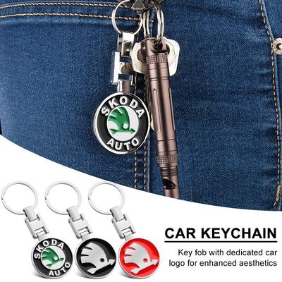 1 Peça Emblema de Carro Chaveiro Acessórios Anel de Chave Para Octavia Superb Rapid Kodiaq Karoq Fabia Kamiq Roomster Citigo