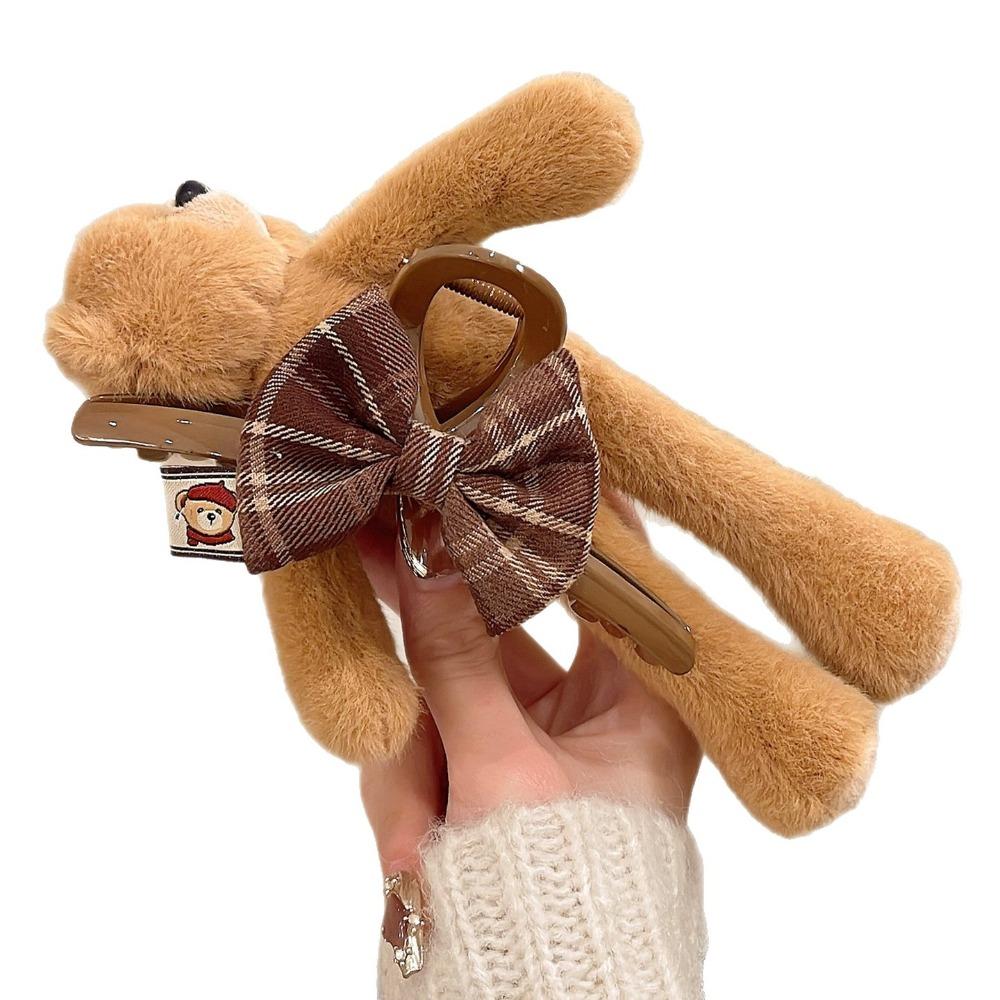 Elegant Bear Hair Clip Versatile Cute Hair Accessories Cartoon Plush Hair Claw Children's Hairpin