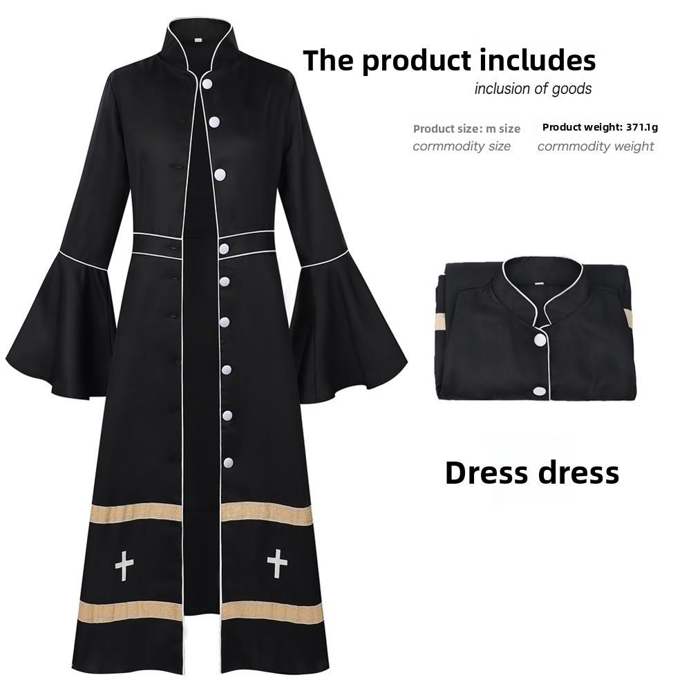 Fantasy Wizard Cosplay Dress With Polyester Fabric For Halloween Costume Party