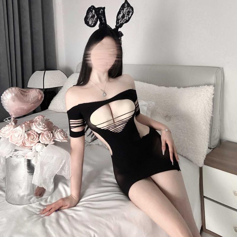 Sexy Sex Stockings Open Gear No-take-off Mesh Coat Hollow One-piece Fishing Net Hand-torn Pure Desire Large Size Uniform Temptation Combination