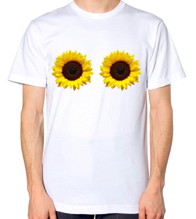 

Sunflower Breasts T-Shirt Funny Boobs Flower Men Ladies Unisex Tee Top 5XL різнокольоровий